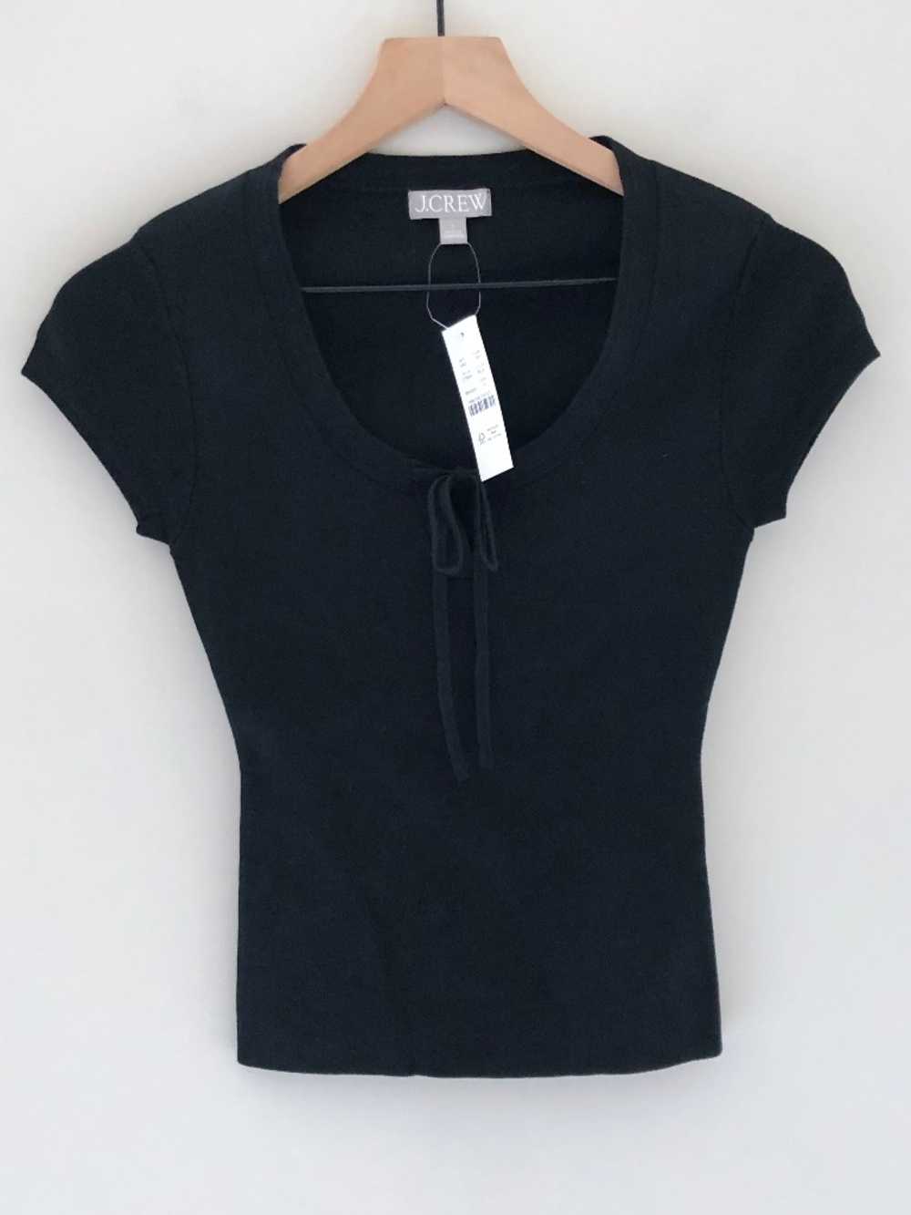 NWT J.Crew Tie-front Short-sleeve Sweater